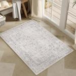 Gray Vintage Distressed 2x3 Entryway Area Rug