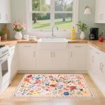 Floral Washable Non-Slip Small Entryway Rug
