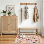 Floral Washable Non-Slip Small Entryway Rug