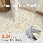 Beige Vintage Entryway Rug - Washable & Non-Slip