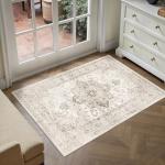 PureCozy Taupe Washable Vintage Area Rug 2x3
