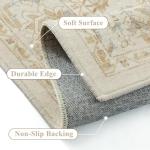 Beige Vintage Entryway Rug - Washable & Non-Slip