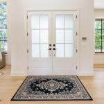 Black Vintage Floral 2x3 Area Rug - Washable