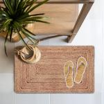 COTTON CRAFT Jute Rug - Braided 100% Jute Door Mat - Woven Neutral Reversible Small Rug - Entryway Kitchen Living Room Bedroom Bathroom Farmhouse Rustic Boho Door Mat Throw Carpet - 22x34 - Natural