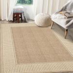 Modern 8x10 Striped Area Rug with Rubber Backing