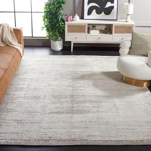 Beige & Grey Handmade Silk/Wool Area Rug 9' x 12