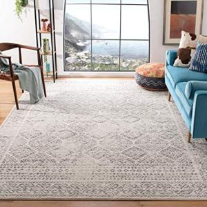 Tulum Ivory & Grey Moroccan Area Rug - 9' Square