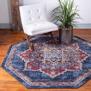 Vintage Inspired Octagon Area Rug in Warm Hues