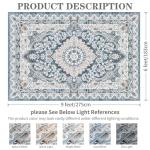 Blue Vintage 6x9 Area Rug - Machine Washable