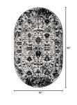 Oregon Collection 3' x 5' Oval Rug - Black and White