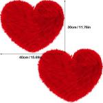 Heart Shaped Faux Fur Rug - Red, 2 Pack