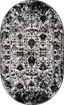 Oregon Collection 3' x 5' Oval Rug - Black and White
