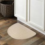 Non-Slip Half Round Doormat Rug in Camel