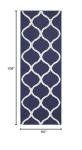 Rebecca Contemporary Navy Blue Runner Rug 1'9" x 5