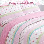 Pink Polka Dot Flower Girl Quilt Bedding Set