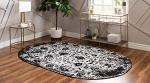 Oregon Collection 3' x 5' Oval Rug - Black and White