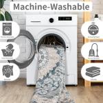 Blue Vintage 6x9 Area Rug - Machine Washable