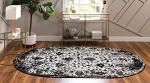 Oregon Collection 3' x 5' Oval Rug - Black and White