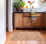 COTTON CRAFT Jute Rug - Braided 100% Jute Door Mat - Woven Neutral Reversible Small Rug - Entryway Kitchen Living Room Bedroom Bathroom Farmhouse Rustic Boho Door Mat Throw Carpet - 22x34 - Natural