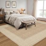 Modern 8x10 Striped Area Rug with Rubber Backing