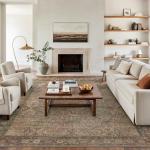 Bavni Washable 8x10 Vintage Print Area Rug