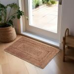COTTON CRAFT Jute Rug - Braided 100% Jute Door Mat - Woven Neutral Reversible Small Rug - Entryway Kitchen Living Room Bedroom Bathroom Farmhouse Rustic Boho Door Mat Throw Carpet - 22x34 - Natural