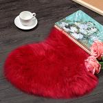 Heart Shaped Faux Fur Rug - Red, 2 Pack