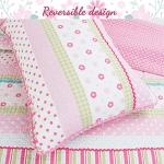Pink Polka Dot Flower Girl Quilt Bedding Set