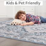 Blue Vintage 6x9 Area Rug - Machine Washable