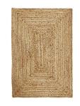 Hausattire Hand Woven Jute Braided Rug, 2'x3' – Natural, Reversible Boho Entry Area Rugs for Kitchen, Living Room I Farmhouse Indoor Outdoor Decorative Floor Rug, 24x36 Inches