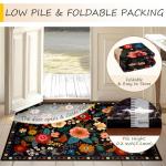 Floral 5x7 Washable Area Rug for Kids