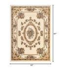 Pastoral Medallion Ivory Area Rug 5'3" x 7'3