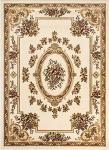 Pastoral Medallion Ivory Area Rug 5'3" x 7'3
