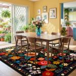 Floral 5x7 Washable Area Rug for Kids