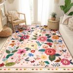 RELEANY Floral 5x7 Machine Washable Area Rug