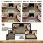 Bavni Washable 8x10 Vintage Print Area Rug