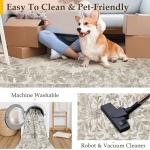 Beige Washable 2x8 Vintage Medallion Runner Rug