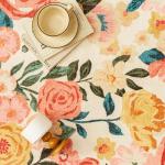 Washable Floral Runner Rug 2x5 Beige