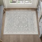 PureCozy Washable 2x3 Entryway Rug Blue Vintage Carpet for Entrance Soft Low Pile Non Slip Indoor Accent Distressed Throw Rug Kitchen Bedroom