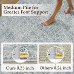 PureCozy Blue Area Rug 2x3 Entryway Washable Soft Carpet Vintage Non Slip Indoor Kitchen Entrance Door Mat Traditional Retro Distressed Small Throw Rug Bathroom Laundry Bedroom