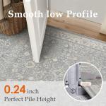 PureCozy Washable 2x3 Entryway Rug Blue Vintage Carpet for Entrance Soft Low Pile Non Slip Indoor Accent Distressed Throw Rug Kitchen Bedroom