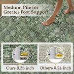 PureCozy Green Area Rug 2x3 Entryway Washable Soft Carpet Vintage Non Slip Indoor Kitchen Entrance Door Mat Traditional Retro Distressed Small Throw Rug Bathroom Laundry Bedroom