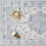 PureCozy Washable Entryway Rug 2x3 Blue Vintage Door Mat Soft Low Pile Carpet Non Slip Distressed Small Throw Rug for Hallway Kitchen Bedroom Office Bathroom Laundry