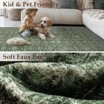 PureCozy Green Area Rug 2x3 Entryway Washable Soft Carpet Vintage Non Slip Indoor Kitchen Entrance Door Mat Traditional Retro Distressed Small Throw Rug Bathroom Laundry Bedroom