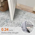 PureCozy Blue 2x3 Entryway Rug Vintage Area Carpet Indoor Kitchen Washable Door Mat Entrance Small Low Pile Traditional Distressed Retro Accent Throw Rug Non Slip Office Bathroom