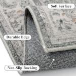 PureCozy Washable 2x3 Entryway Rug Blue Vintage Carpet for Entrance Soft Low Pile Non Slip Indoor Accent Distressed Throw Rug Kitchen Bedroom