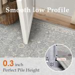 PureCozy Washable 2x3 Entryway Rug Blue Vintage Carpet for Entrance Soft Low Pile Non Slip Indoor Accent Distressed Throw Rug Kitchen Bedroom