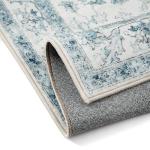 PureCozy Blue Area Rug 2x3 Washable Vintage Small Carpet for Entryway Kitchen Soft Retro Low Pile Thin Door Mat Non Slip Oriental Medallion Throw Rug for Bathroom Office Bedroom Dining Room