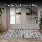 Ramanta Home 100% Cotton Chindi Rag Rug 2'x3' - Charcoal, Recycled Reversible Rug, Boho Rustic Farmhouse Rugs for Living Room, Kitchen, Entryway, Bedroom Floor Mats - 24"x36"