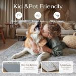 HUGEAR Area Rugs 5x7 Machine Washable Vintage Blue Living Room Bedroom Rug Throw Carpet Non Slip Stain Resistant Low Pile for Home Retro Aesthetic Modern Decor